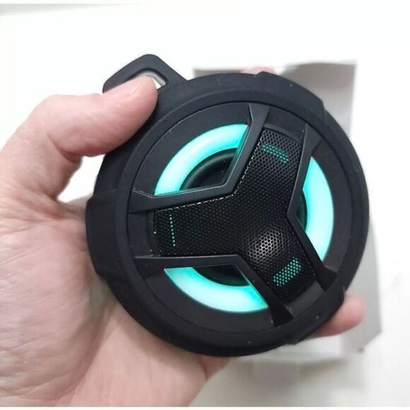 EBODA - NWT - Waterproof Portable Bluetooth Speaker/Black w/LED Lighting Effects - Picture 3 of 14